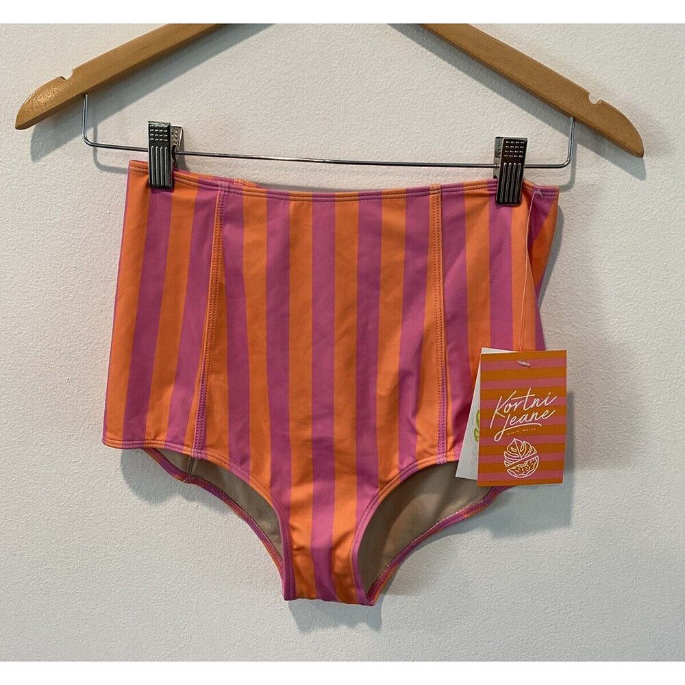 Kortni‎ Jeane Dunkin Strip High Waisted Sz Small EUC NWT